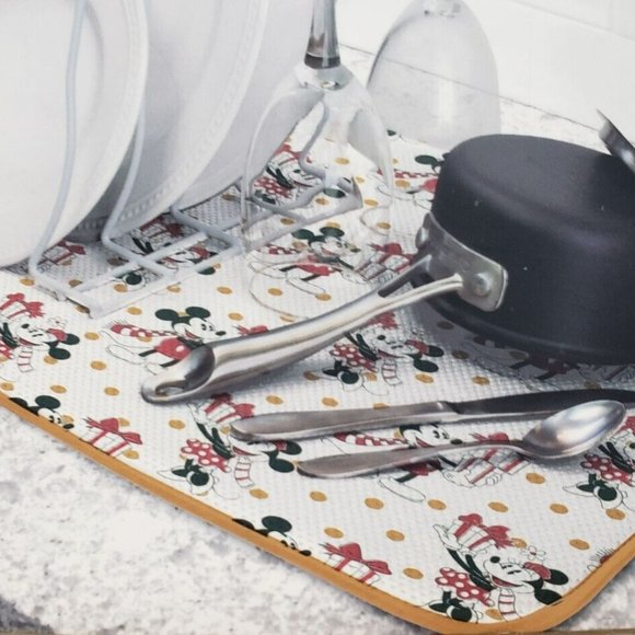 Mickey & Minnie Christmas Disney Dish Drying Mat 2 Pack - Picture 2 of 13